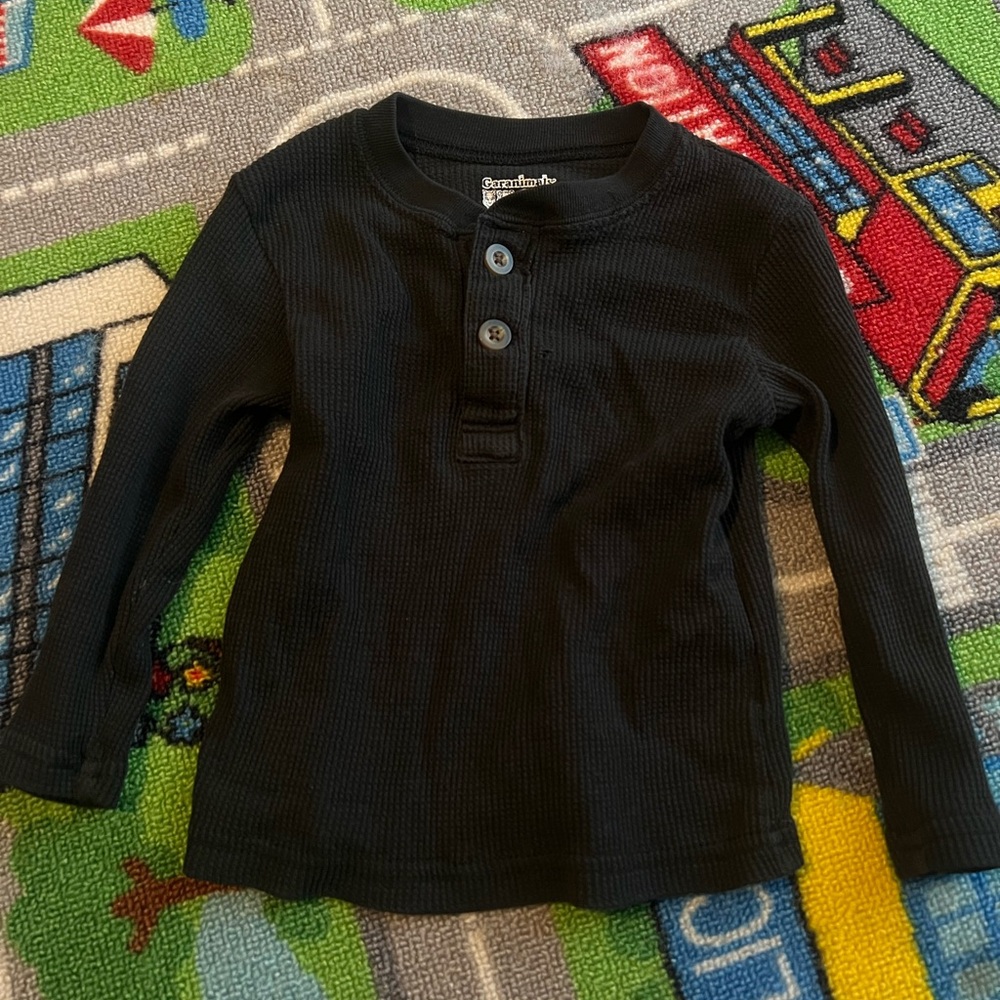Garanimals Black Long Sleeve Henley Shirt